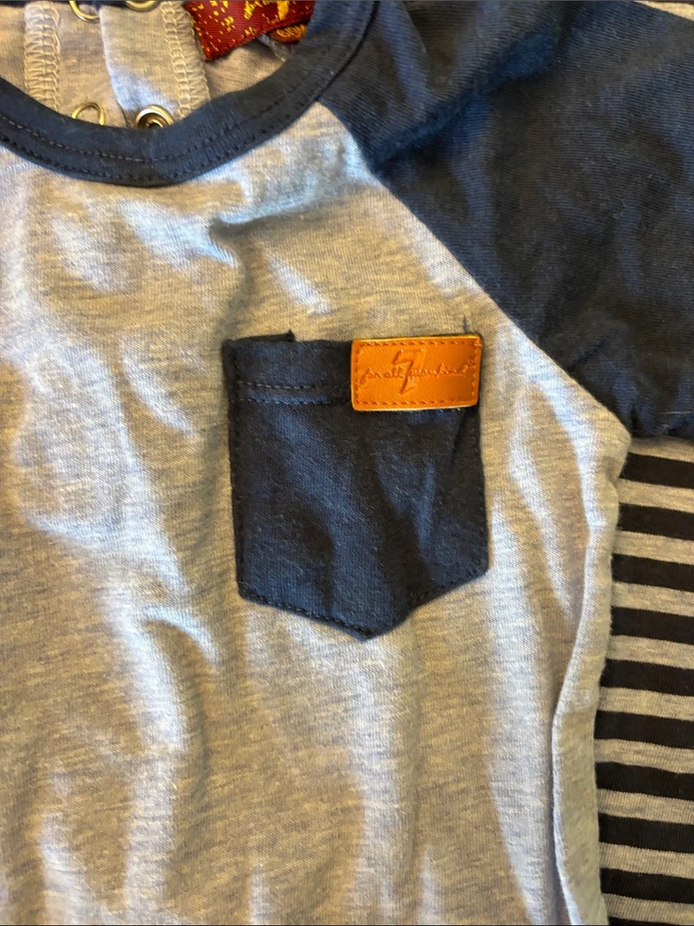 7 For All Mankind Navy & Gray Baby One-Piece Bodysuit Duo